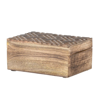 Opbergdoos mangohout nature Vercelli 22cm