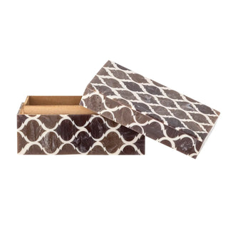 Caja de almacenamiento resina marrón Kino