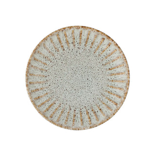 Bord aardewerk naturel Fleur 21cm