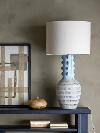 Lampadaire en céramique bleu Gadiela 90cm