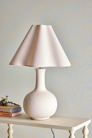 Tischlampe Keramik weiß Heide 60cm