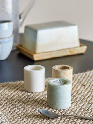 Potje marmer nature Kokui - set van 3