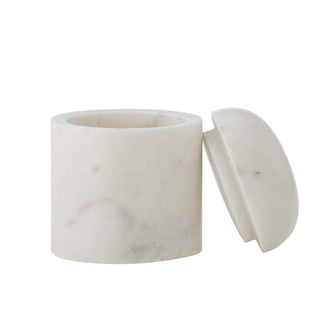 Lira pot met deksel wit marmer 9cm - Het Adres