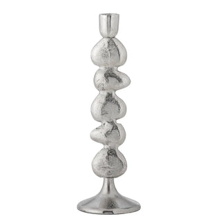 Candelabro de aluminio plateado Metina 28cm