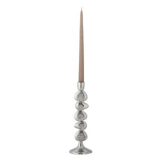 Candelabro de aluminio plateado Metina 28cm