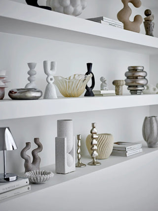 Candelabro de aluminio plateado Metina 28cm