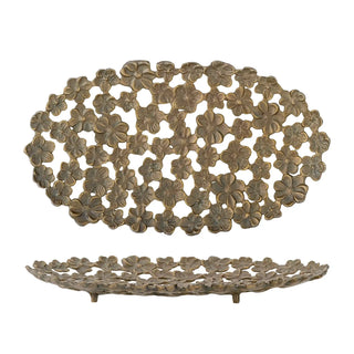 Vassoio in alluminio oro Micha 43cm