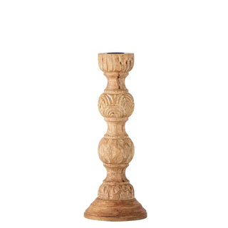Bougeoir en bois de manguier naturel Nalua
