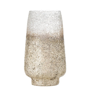 Bougeoir verre argenté Lucina 20cm