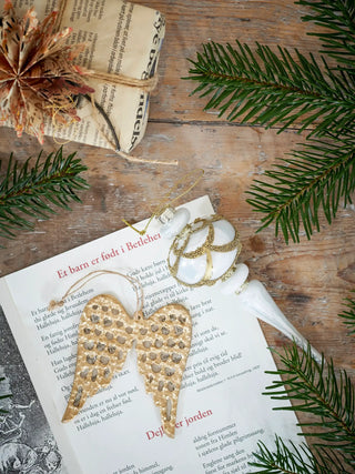 Ster ornament papier nature 10cm - set van 9