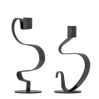 Black metal candlestick Do - set of 2