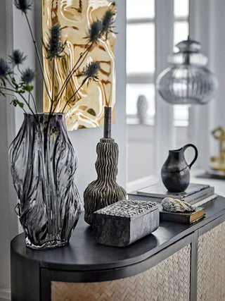 Boîte de rangement stéatite grise Nubia 15cm