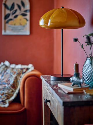 Lampe de table métal jaune Kinoko 30cm