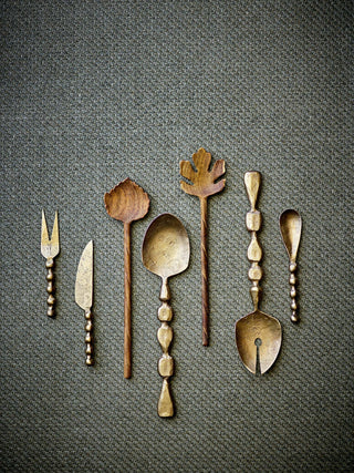 Saladebestek metaal messing Edi - set van 2