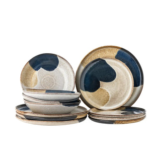 Jules grey earthenware dinnerware set - 12 pieces