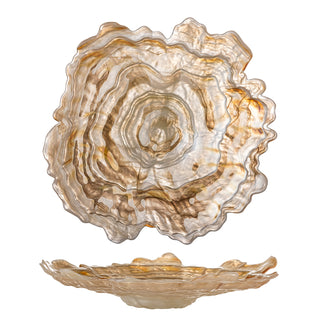 Schaal glas beige asimi 38cm