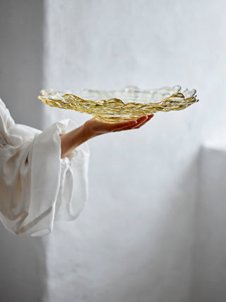 Schaal glas beige asimi 38cm