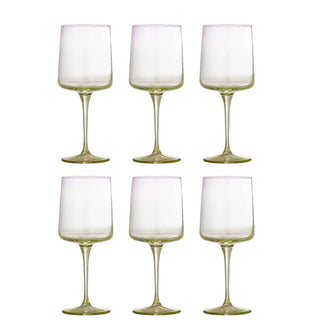 Purple glass wine glasses Luciana - set of 6