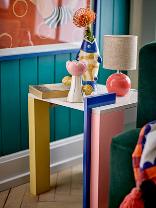 Tischlampe aus Keramik rosa Valdis 24cm