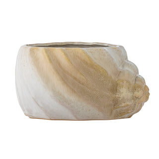 Brown ceramic flower pot Corelia
