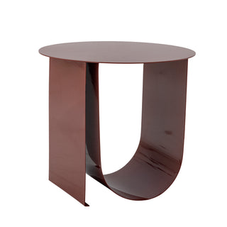 Mesa auxiliar de metal roja Cher Ø43×38 cm