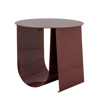 Mesa auxiliar de metal roja Cher Ø43×38 cm