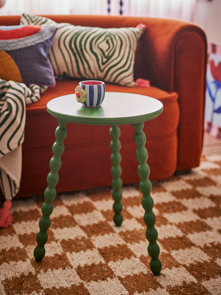 Table d’appoint verte en bois de sapin Salino Ø41×53 cm