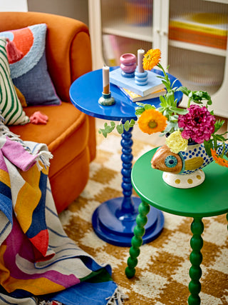 Table d’appoint verte en bois de sapin Salino Ø41×53 cm