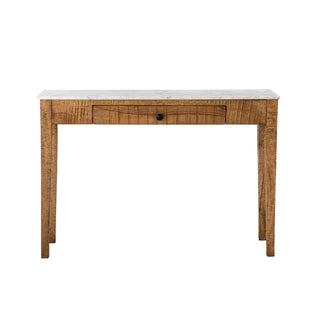 Konsolbord brun mangotræ og marmor Hauge 110 cm