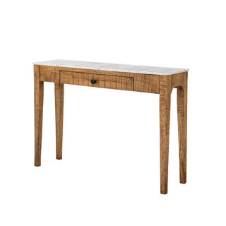 Konsolbord brun mangotræ og marmor Hauge 110 cm