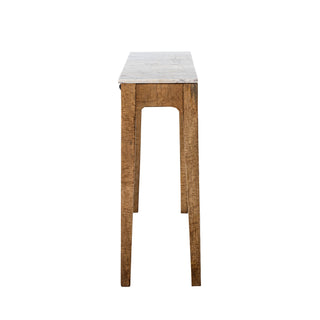 Konsolbord brun mangotræ og marmor Hauge 110 cm
