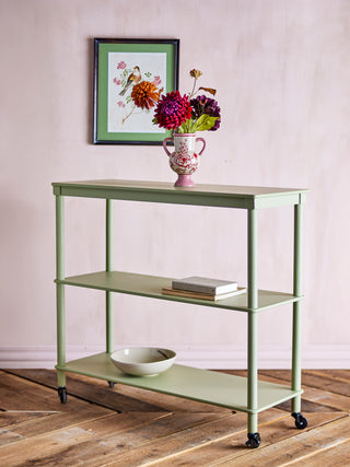 Table d’appoint Harald avec roulettes verte