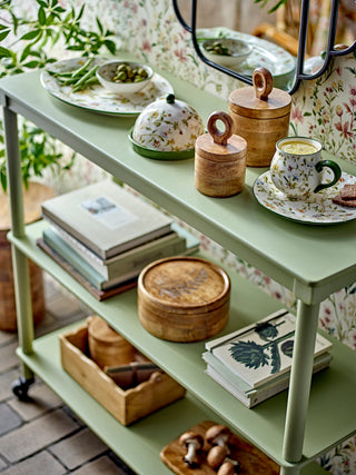 Table d’appoint Harald avec roulettes verte