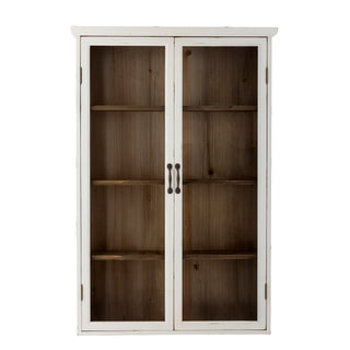 White cabinet with glass Hazem 81x122cm