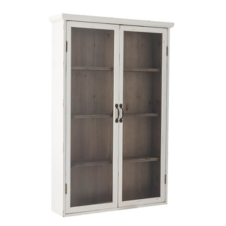White cabinet with glass Hazem 81x122cm