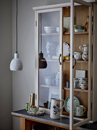 White cabinet with glass Hazem 81x122cm