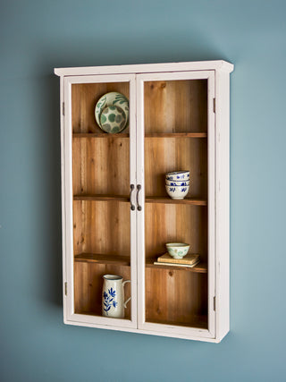 White cabinet with glass Hazem 81x122cm