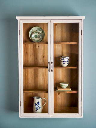 White cabinet with glass Hazem 81x122cm