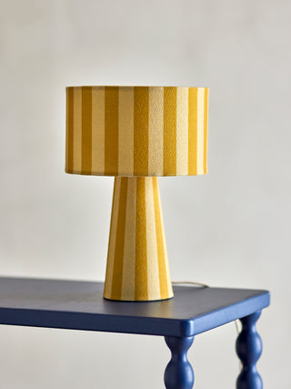 Tischlampe aus Leinen gelb Ø20×30 cm Emmie