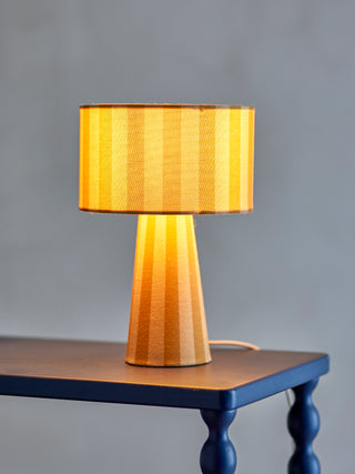 Tischlampe aus Leinen gelb Ø20×30 cm Emmie