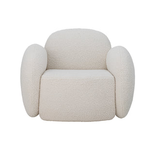 White teddy bouclé lounge chair Zanno