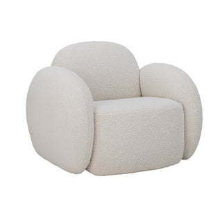 White teddy bouclé lounge chair Zanno