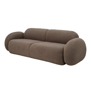 Brown teddy bouclé sofa Magola