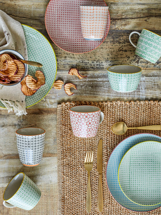 Multicolour stoneware mug Carla - set of 6