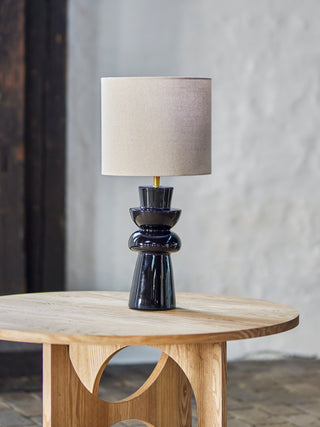 Tischlampe aus Steingut, schwarz Lio Ø25×53 cm