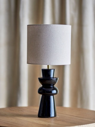 Tischlampe aus Steingut, schwarz Lio Ø25×53 cm