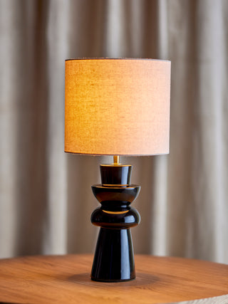 Tischlampe aus Steingut, schwarz Lio Ø25×53 cm