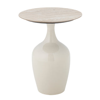Mesa auxiliar natural Lecco Ø40×52 cm