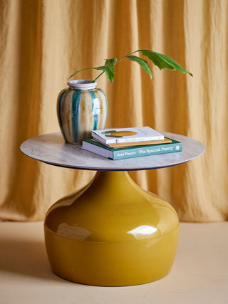 Yellow coffee table Ø60×41 cm Lecco