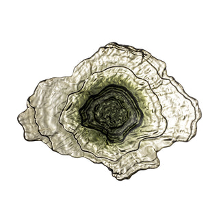 Bandeja de vidrio verde Aiku 38cm